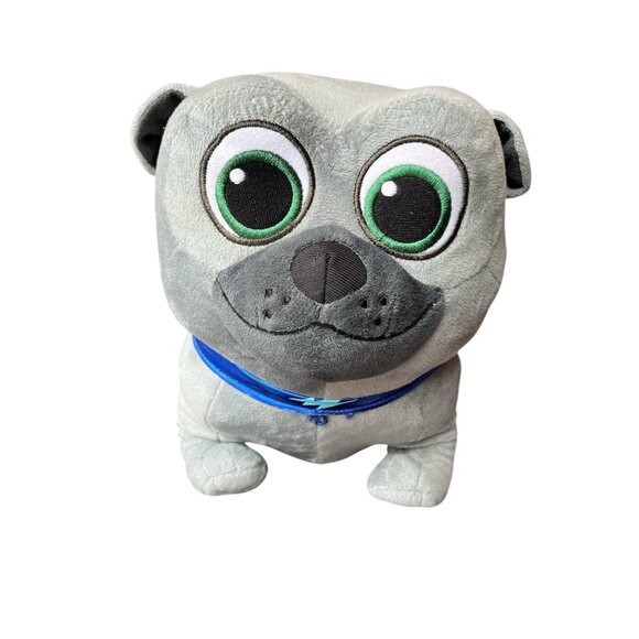 DISNEY JUNIOR Puppy Dog Pals Bingo Plush Grey Dog Puppy Pug - Picture 1 of 6